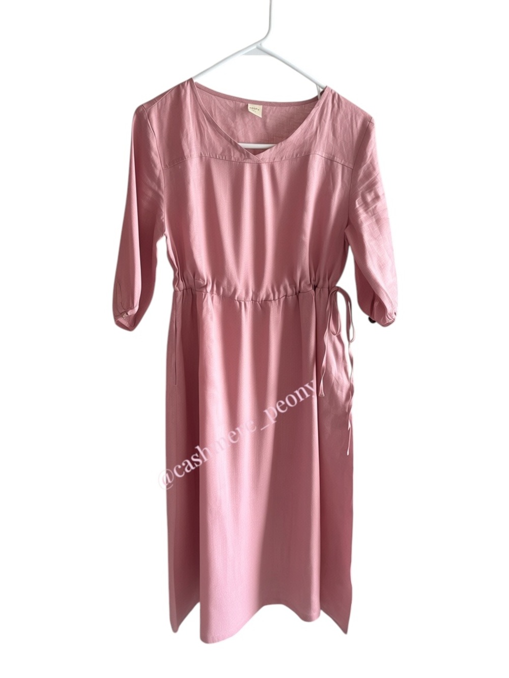 Lintico 100% Linen A-Line
Drawstring Waist Midi Cottage-core Dress
DIXIE Pink - Picture 3 of 9